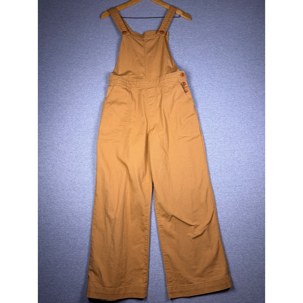 Patagonia Stand Up Overalls Womens 2 Brown Canvas Bibs Wide Leg Organic Cotton